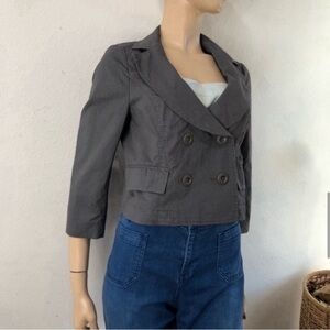 Double-Breasted Sashimi cropped jacket/blazer button front stripe size:M